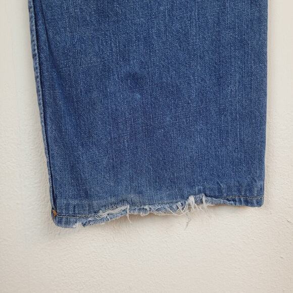 True Religion Ricky Jeans 36x32 Blue Denim Straight Leg Relaxed Whiskers Y2K - Picture 9 of 13
